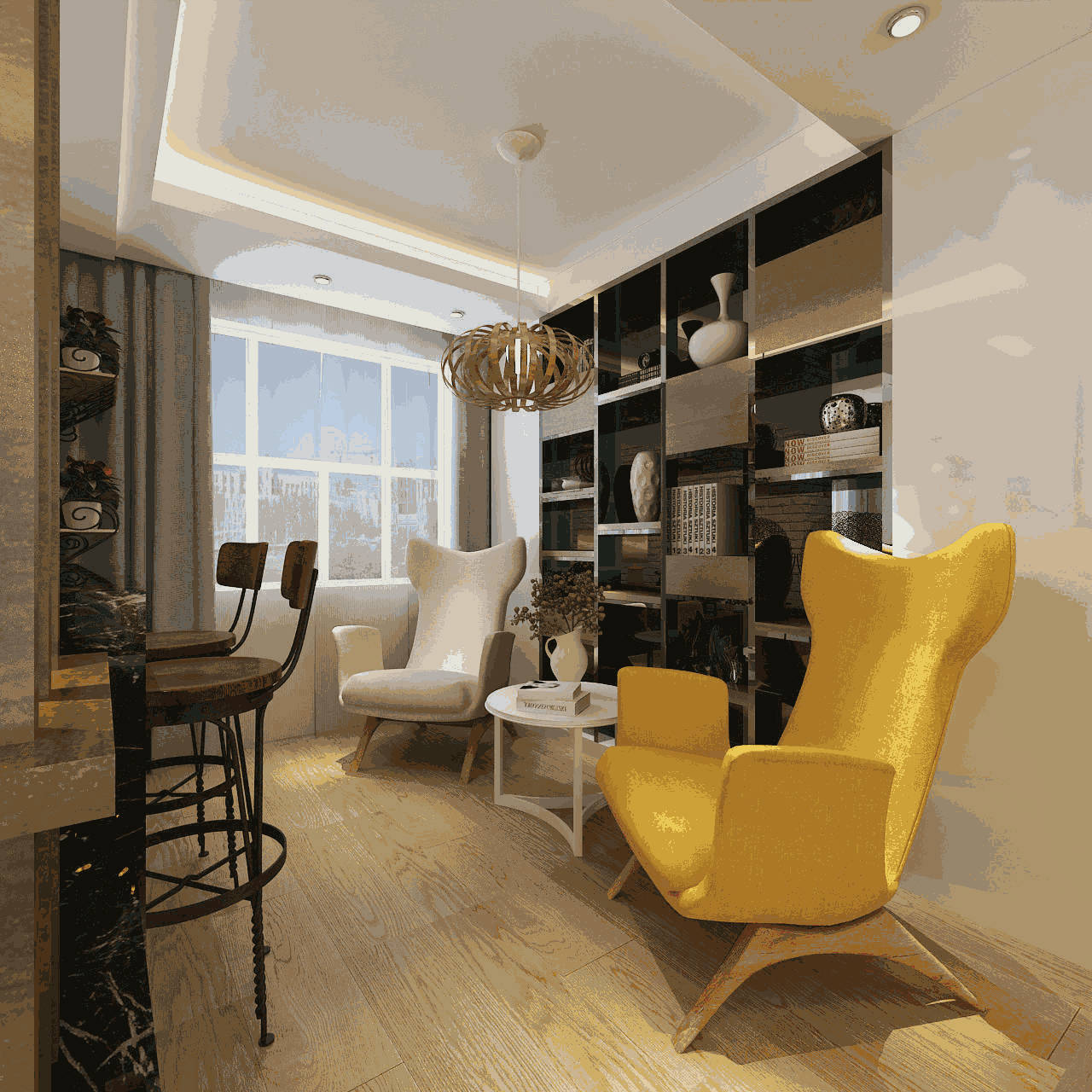 小清新地中海风格走廊效果图