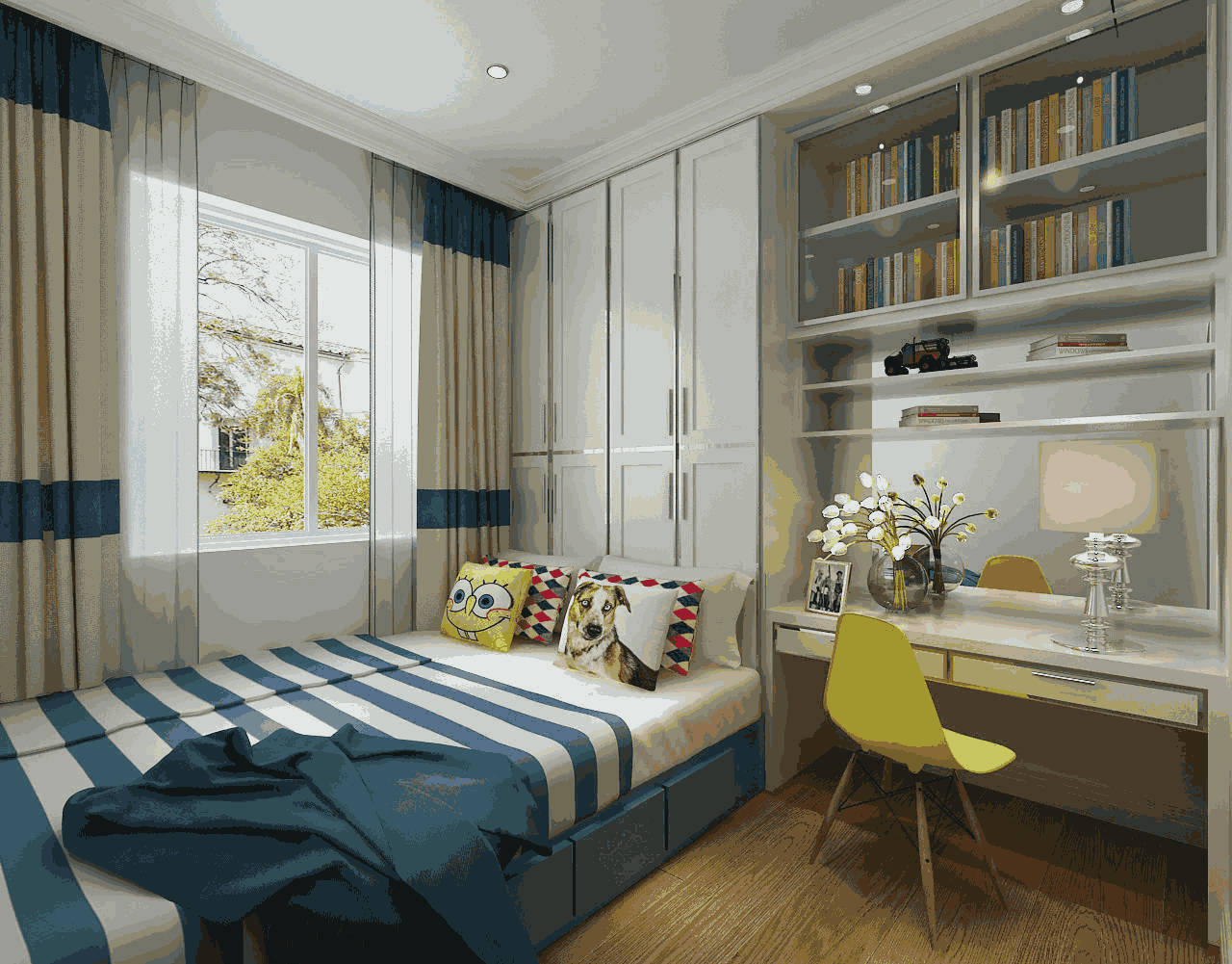 小清新地中海风格走廊效果图