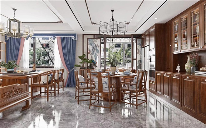 85平米二居室北京芳星园新中式风格装修效果图