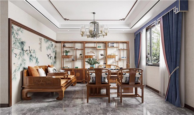 85平米二居室北京芳星园新中式风格装修效果图