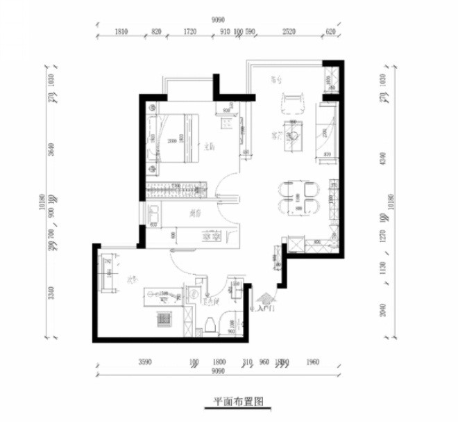 121平米二居室北京广华新城现代简约风格装修效果图