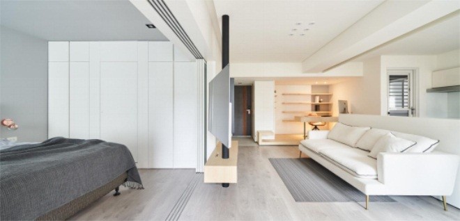 52平米一居室北京朗琴园现代简约风格装修效果图