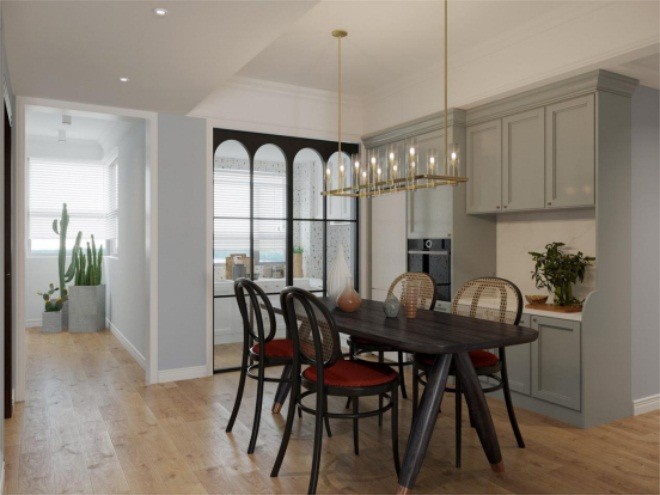 98平米二居室北京远洋公馆美式风格装修效果图