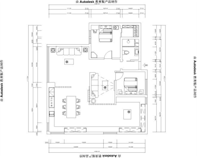 100平米二居室北京阳光100现代简约风格装修效果图