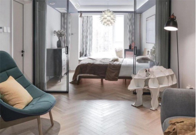 95平米二居室北京天通园北欧风格装修效果图