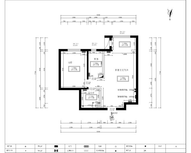 60平米一居室北京领秀慧谷A现代简约风格装修效果图
