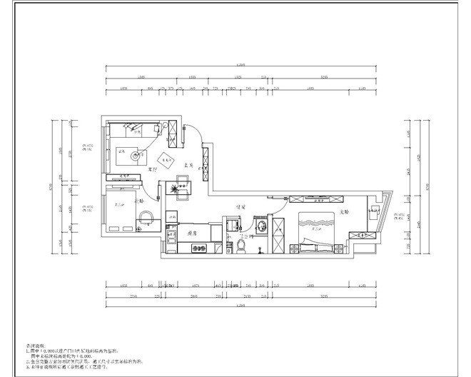 70平米二居室北京恒大名都现代简约风格装修效果图